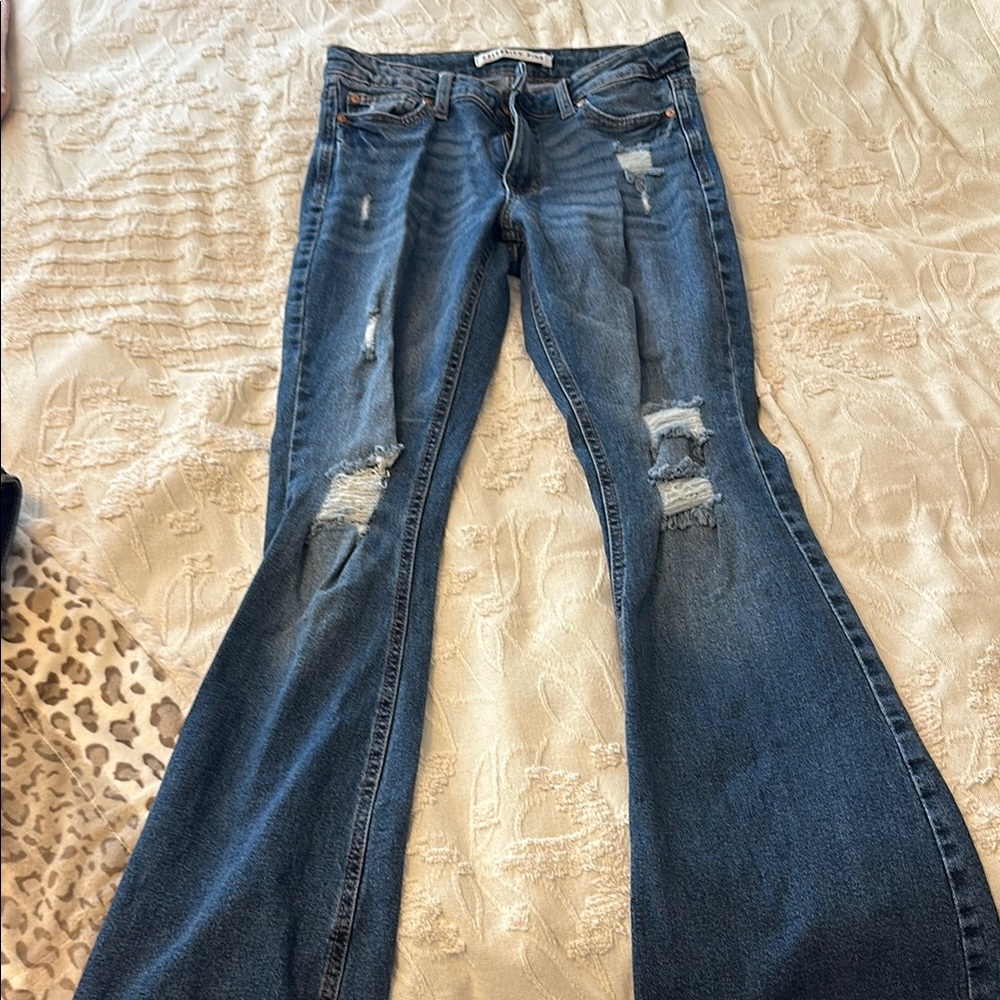 Celebrity Pink Blue Flare Wide Leg Jeans